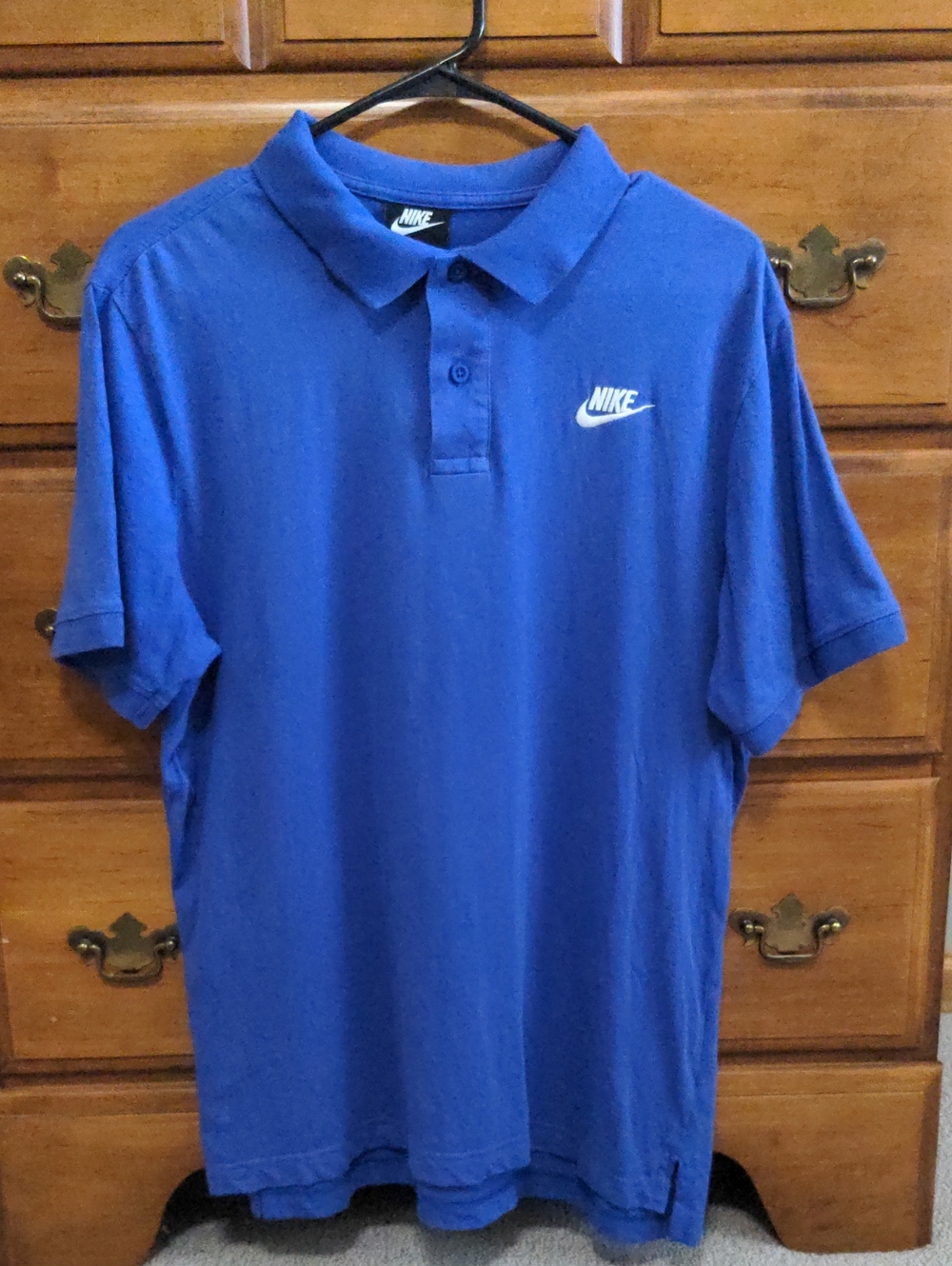 Nike Royal Blue Men's Polo with White Swoosh
